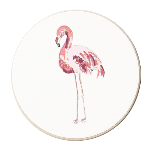Flamingo - personalised beer coaster by Casey Rogers