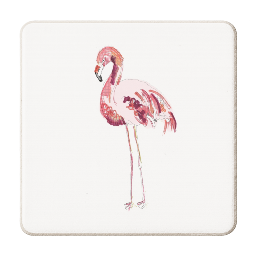Flamingo - personalised beer coaster by Casey Rogers