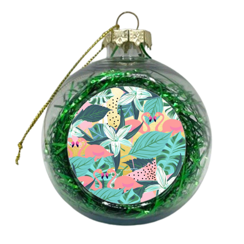 Flamingo Tropical - xmas bauble by Uma Prabhakar Gokhale