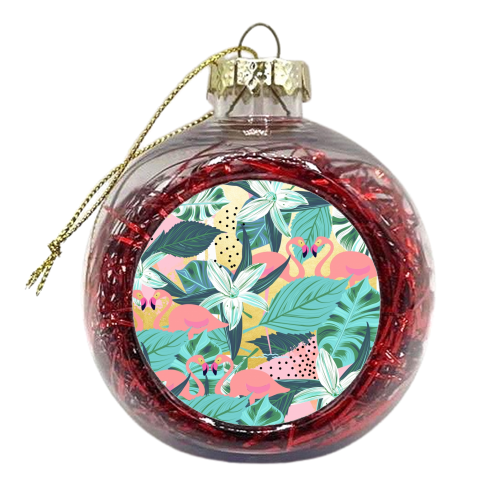 Flamingo Tropical - xmas bauble by Uma Prabhakar Gokhale