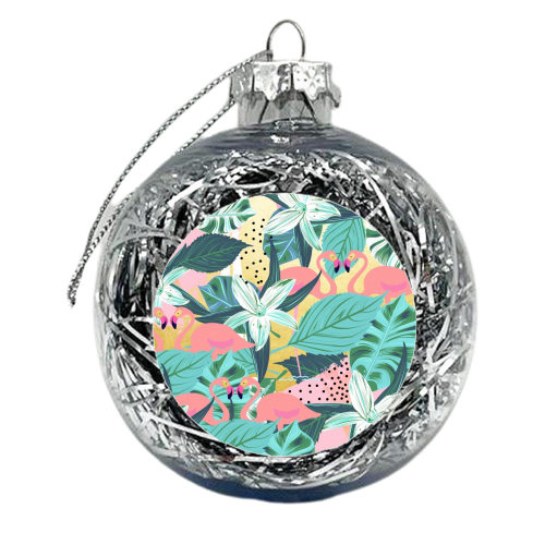Flamingo Tropical - xmas bauble by Uma Prabhakar Gokhale