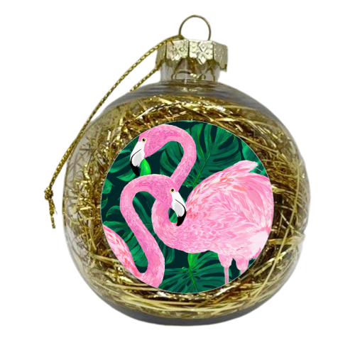 FLAMINGOES AND PALMS - xmas bauble by PEARL & CLOVER