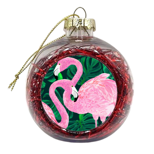 FLAMINGOES AND PALMS - xmas bauble by PEARL & CLOVER
