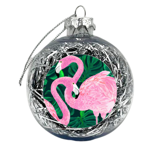FLAMINGOES AND PALMS - xmas bauble by PEARL & CLOVER