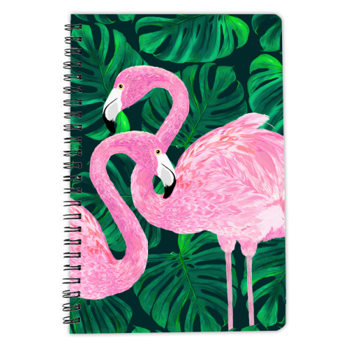 FLAMINGOES AND PALMS - personalised A4, A5, A6 notebook by PEARL & CLOVER