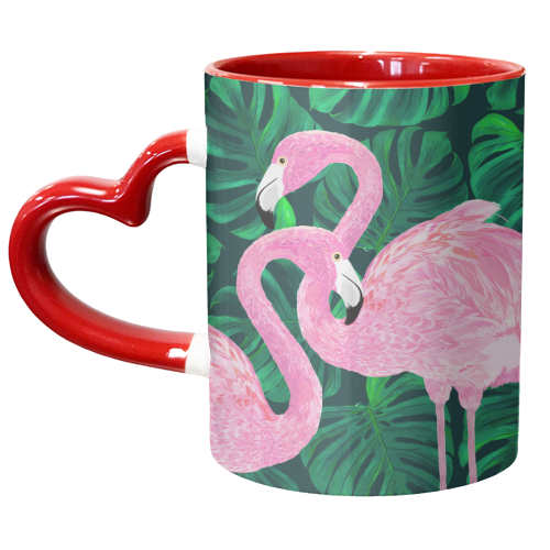 FLAMINGOES AND PALMS - unique mug by PEARL & CLOVER