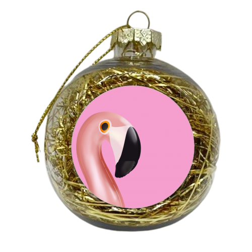 FLAMINGOod Time - xmas bauble by Lisa Wardle