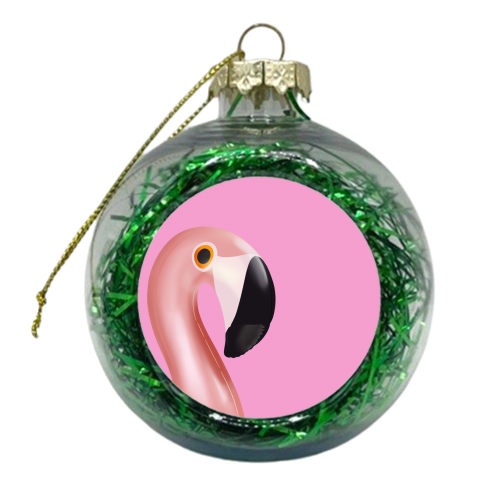 FLAMINGOod Time - xmas bauble by Lisa Wardle