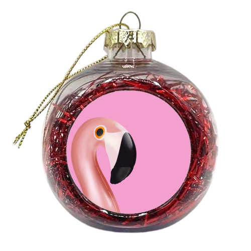 FLAMINGOod Time - xmas bauble by Lisa Wardle