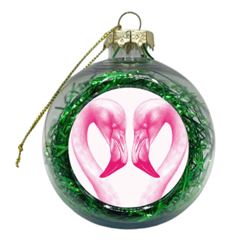 Flamingos - xmas bauble by Charlotte Jade O'Reilly