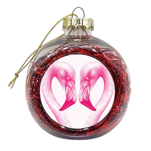Flamingos - xmas bauble by Charlotte Jade O'Reilly