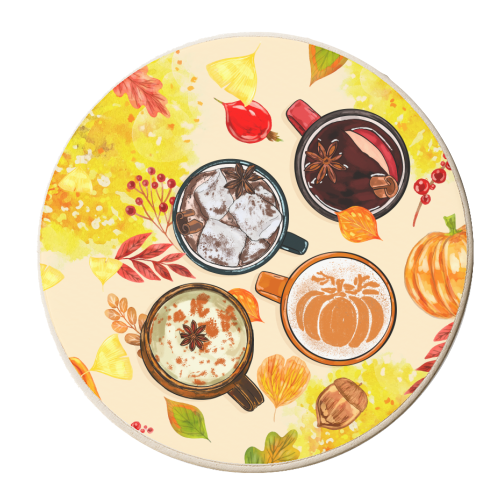 Flavors of fall - personalised beer coaster by EZbie