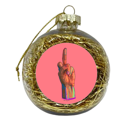 Flip the Bird - xmas bauble by Beverley Rae