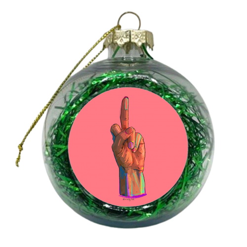Flip the Bird - xmas bauble by Beverley Rae