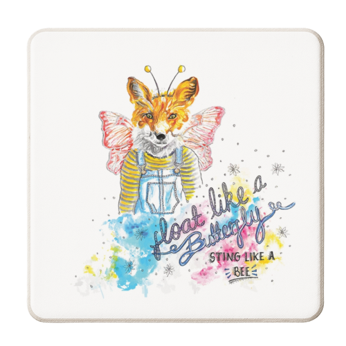 Float like a Butterfly... - personalised beer coaster by Maya Mistry