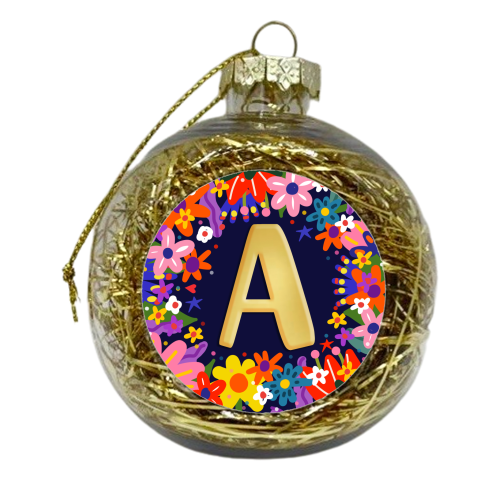FLORAL A - xmas bauble by Nichola Cowdery