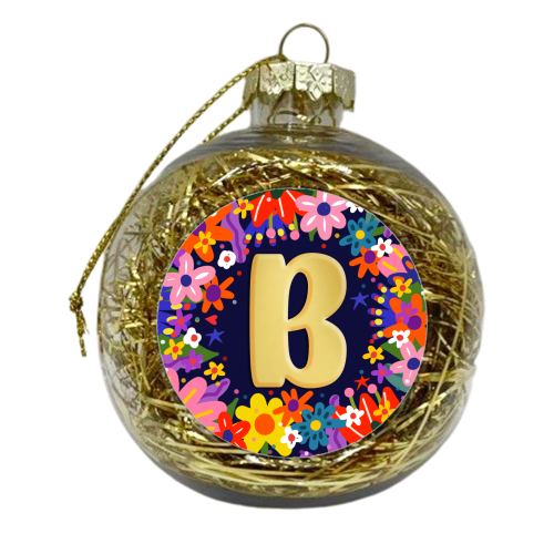 FLORAL  B - xmas bauble by Nichola Cowdery