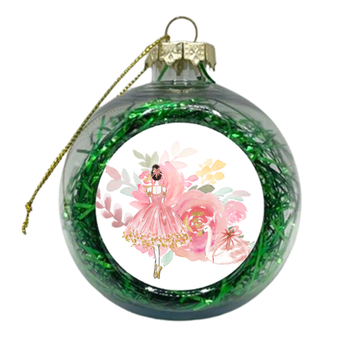 Floral Ballerina with swan - xmas bauble by haris kavalla