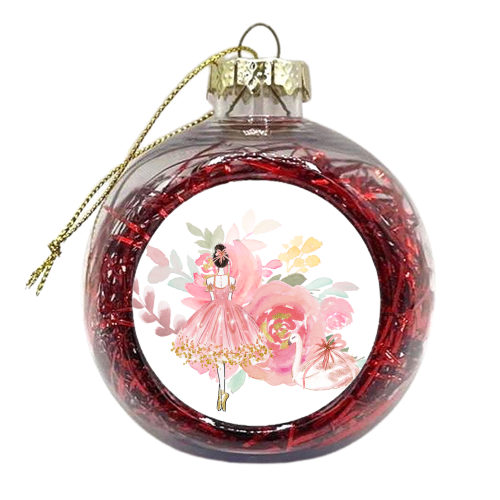 Floral Ballerina with swan - xmas bauble by haris kavalla