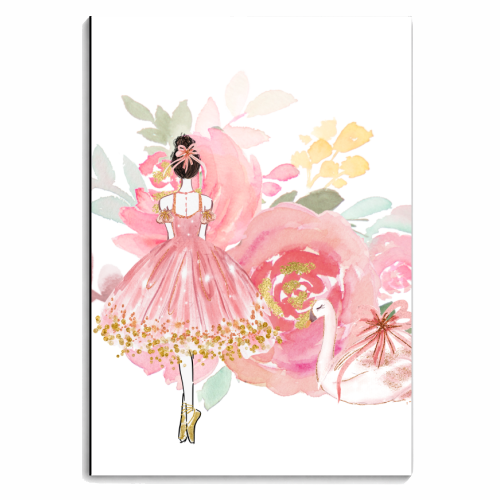Floral Ballerina with swan - personalised A4, A5, A6 notebook by haris kavalla