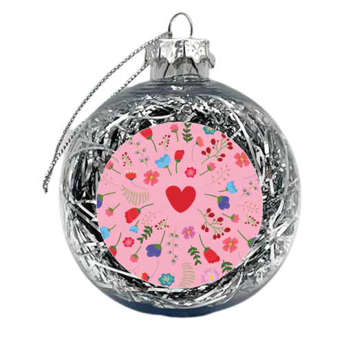 Floral Beauty - xmas bauble by Laura Lonsdale
