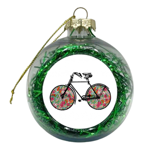 Floral Bike - xmas bauble by The 13 Prints