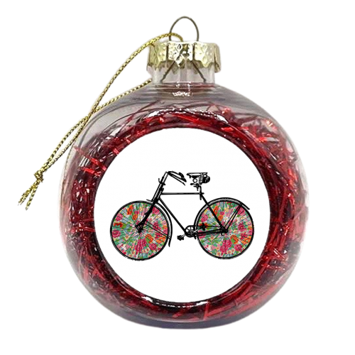 Floral Bike - xmas bauble by The 13 Prints