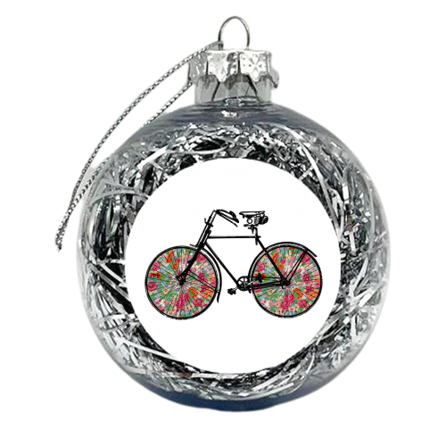Floral Bike - xmas bauble by The 13 Prints