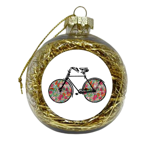 Floral Bike - xmas bauble by The 13 Prints