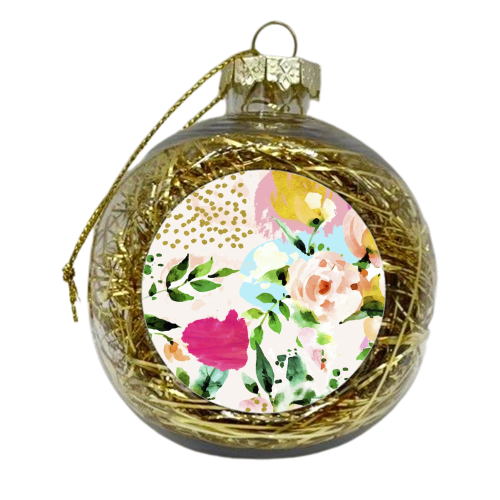 Floral Blush - xmas bauble by Uma Prabhakar Gokhale