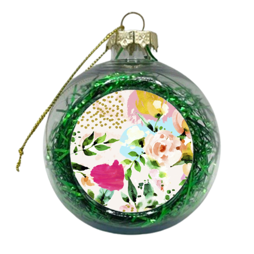 Floral Blush - xmas bauble by Uma Prabhakar Gokhale