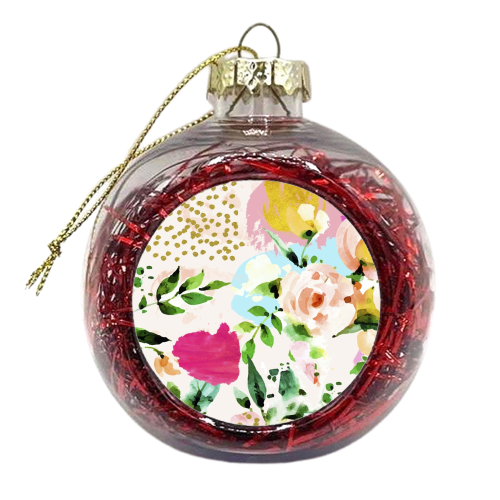 Floral Blush - xmas bauble by Uma Prabhakar Gokhale