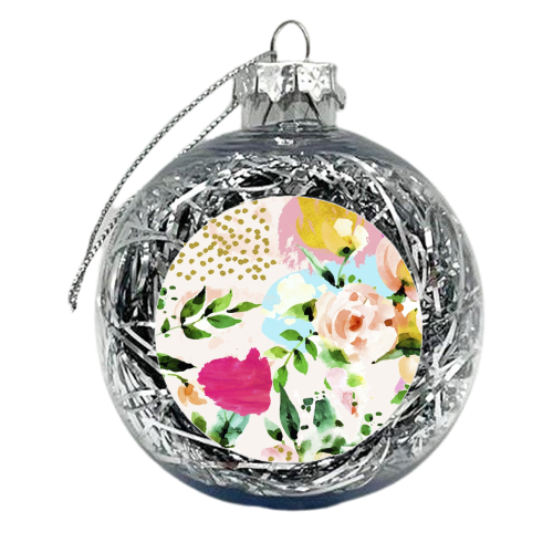 Floral Blush - xmas bauble by Uma Prabhakar Gokhale