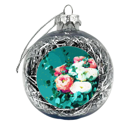 Floral & Confetti - xmas bauble by Uma Prabhakar Gokhale
