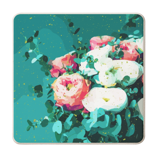 Floral & Confetti - personalised beer coaster by Uma Prabhakar Gokhale