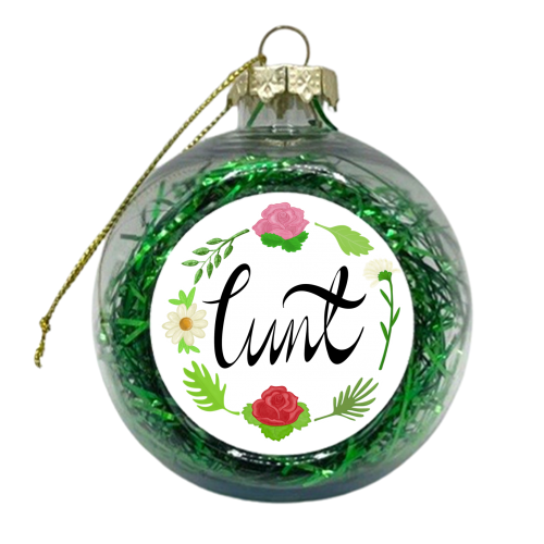 Floral cunt - xmas bauble by PixieDrew