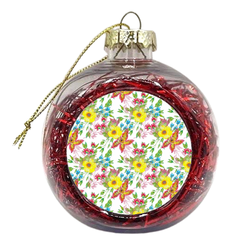 Floral Delights - xmas bauble by Dawn Welch