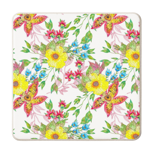 Floral Delights - personalised beer coaster by Dawn Welch