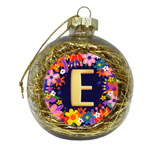 FLORAL  E Deisgn - xmas bauble by Nichola Cowdery
