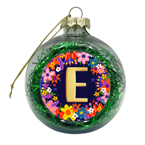 FLORAL  E Deisgn - xmas bauble by Nichola Cowdery