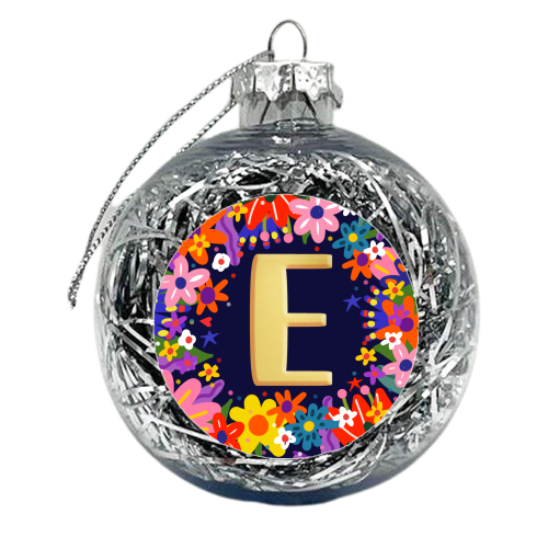FLORAL  E Deisgn - xmas bauble by Nichola Cowdery