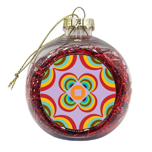 Floral Geo Tile no.1 - xmas bauble by Susan Marie Williams