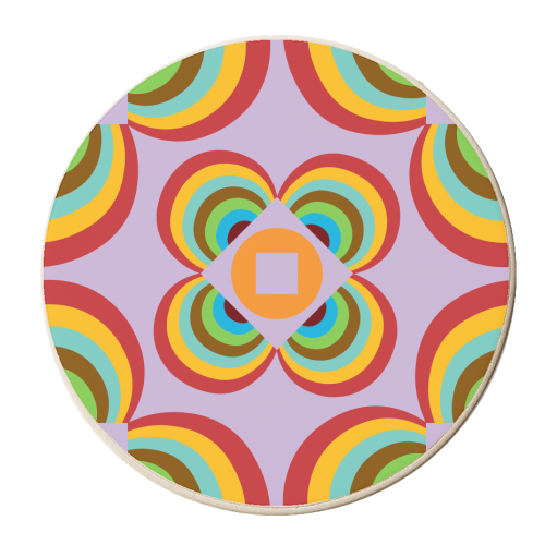 Floral Geo Tile no.1 - personalised beer coaster by Susan Marie Williams