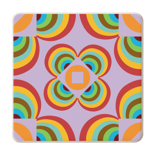 Floral Geo Tile no.1 - personalised beer coaster by Susan Marie Williams