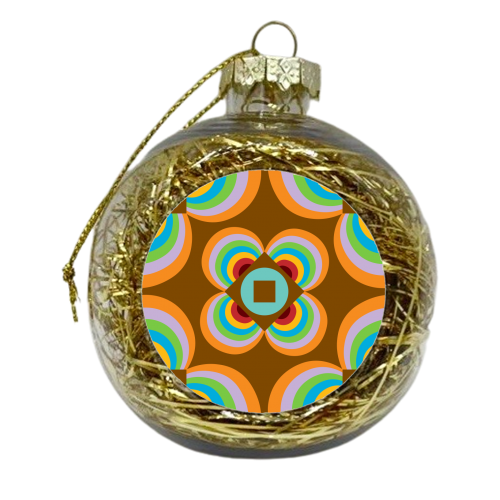 Floral Geo Tile no.2 - xmas bauble by Susan Marie Williams