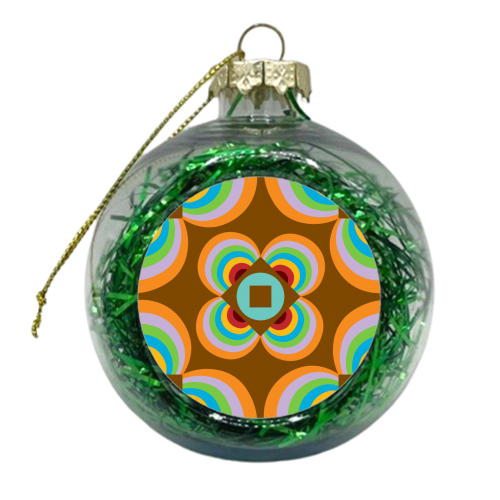 Floral Geo Tile no.2 - xmas bauble by Susan Marie Williams