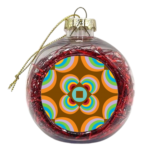 Floral Geo Tile no.2 - xmas bauble by Susan Marie Williams