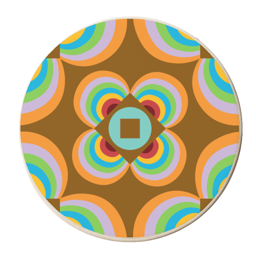 Floral Geo Tile no.2 - personalised beer coaster by Susan Marie Williams