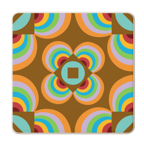 Floral Geo Tile no.2 - personalised beer coaster by Susan Marie Williams