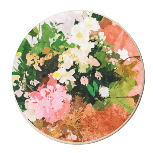 Floral Gift || - personalised beer coaster by Uma Prabhakar Gokhale